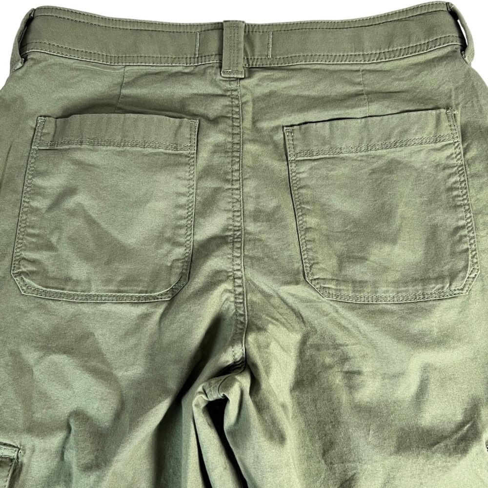 Abercrombie Kids Cargo Pants Kids 15/16 Regular Olive Green Wide Leg Utility New - Picture 10 of 11